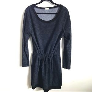 Blue Henley sweatshirt skater dress